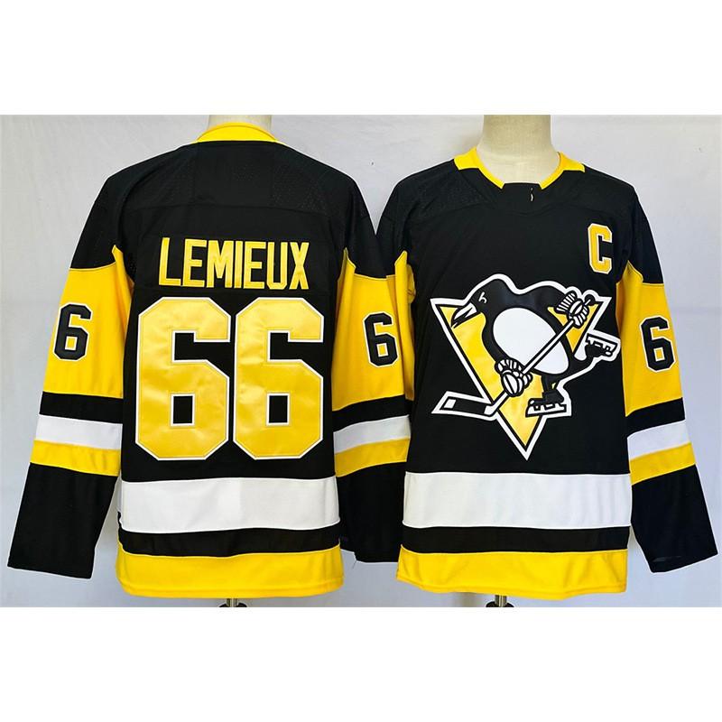 Maglia da Hockey su Ghiaccio Pittsburgh Penguins 87 Crosby Malkin Stile Retro Misto Cotone Divisa da Allenamento Uomo