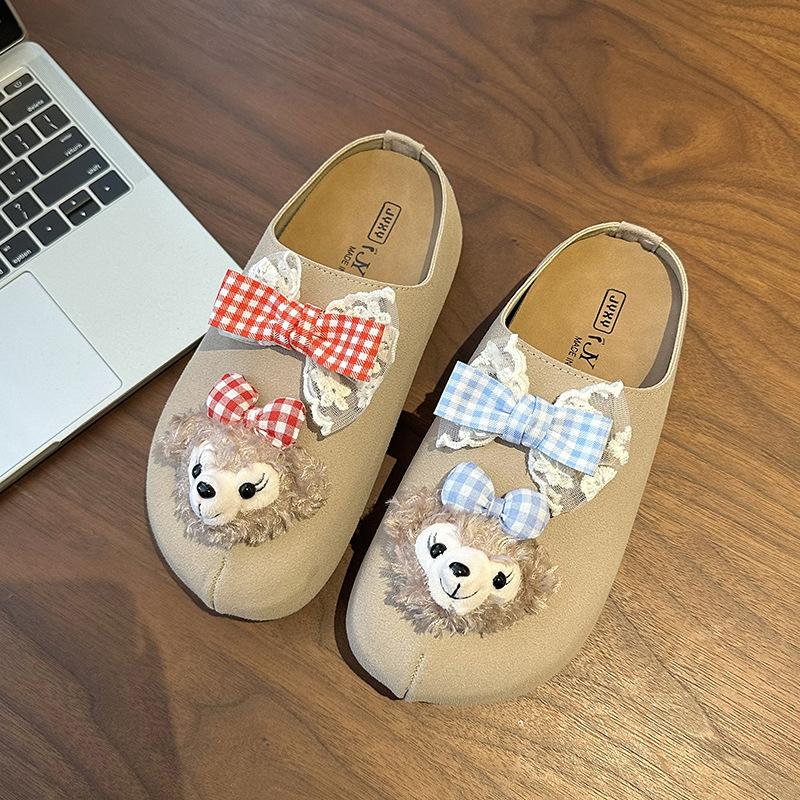 

Милые мультяшные тапочки с закрытым носком, женские весенние модные универсальные удобные туфли на одной педали 40