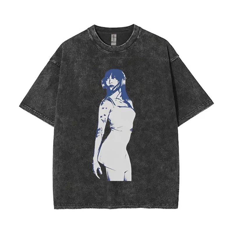 Washed Vintage Singer Aitana Graphic T-shirt CUARTO AZUL Print T-shirts Women Fashion Pop Music T Shrit Streetwear Fans Gift