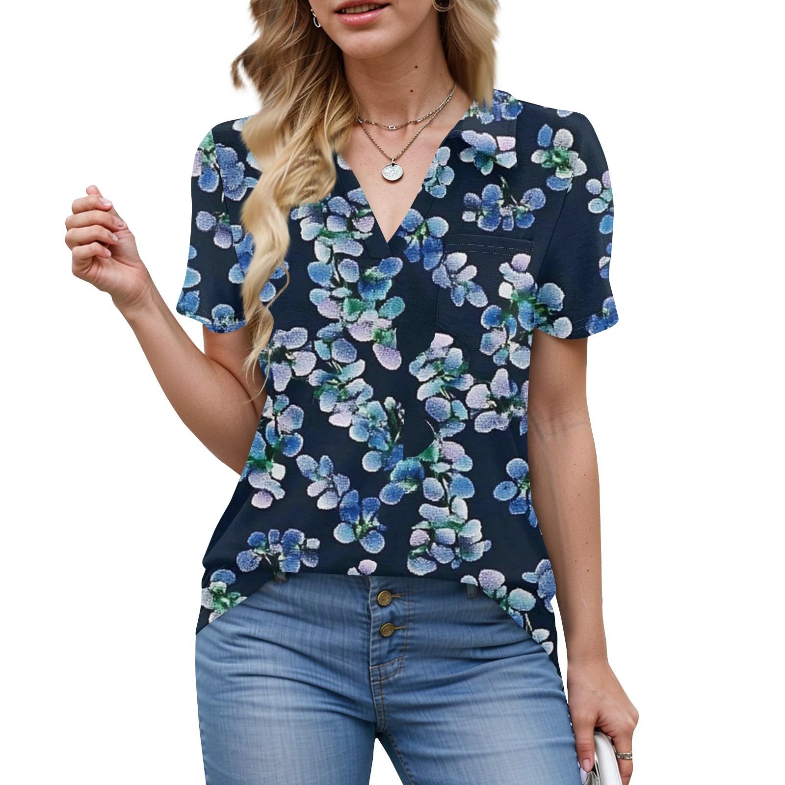 

Женские рубашки, летние деловые повседневные рабочие топы с коротким рукавом, застегивающиеся на пуговицы, воротник, V-образный вырез, блузка, футболка XXL