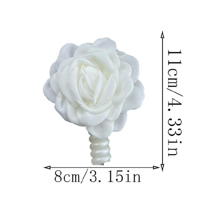 Set of 2 Camellia Stretchy Ponytair Holders Elegant Telephone Wire Hair Bands