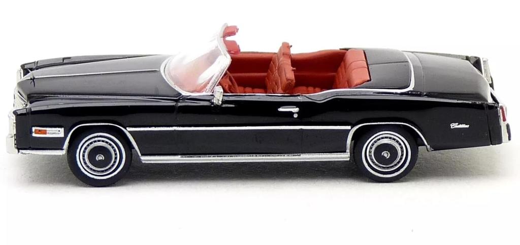 Brekina Scale HO Scale Cadillac Eldorado Convertible 1975 Black Diecast Model Car 1/87
