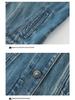 Xin Ge Combed Cotton Denim Short Jacket - Modern Retro Lapel Design