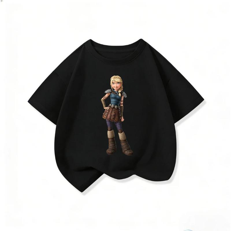 Relaxed Fit Children Short Sleeve T Shirt Kawaii Round Neck Lovely How To Train Your Dragon Graphic Street Style 3 To 14