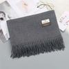 Windproof Solid Color Shawl Soft Long Neckscarf with Tassel Cold-proof Classic Wool Scarf  Women