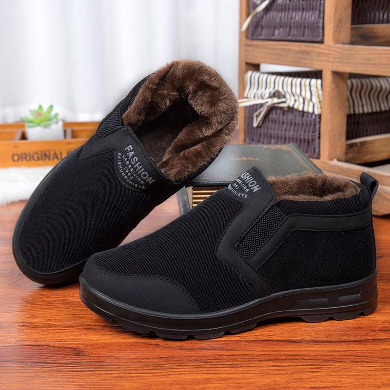 Men s Winter Fleece-Lined Old Beijing Cloth Shoes - Warm, Thickened for Middle-Age & Elderly 43