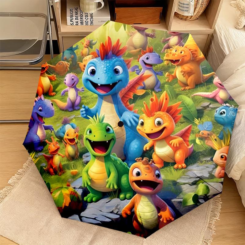 1PC Dinosaur Adventure Jungle Automatic Umbrella - Suitable Travel Outdoor Portable Umbrella Birthday Gift Daily Essentials