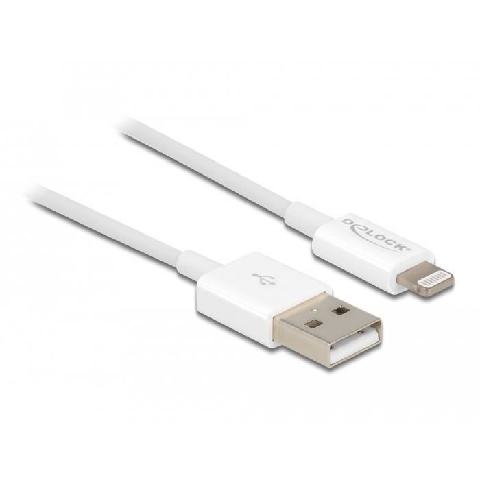 Câble USB - DELOCK - 83001 - 0,15 m - USB 2.0 - USB A vers Micro-USB B/Lightning