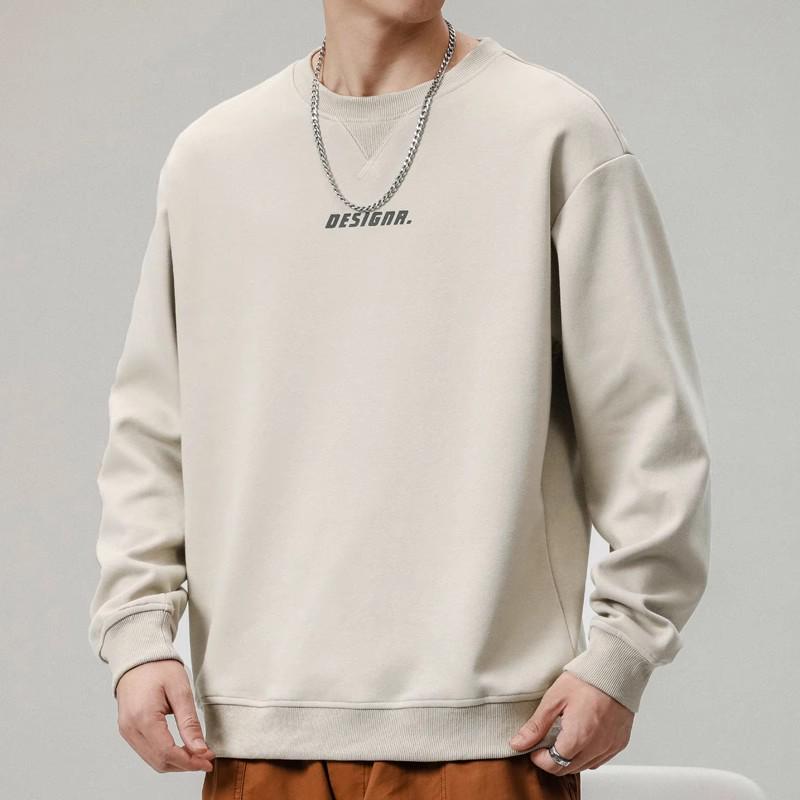 Men's Plus Velvet Warm Round Neck Hoodie - Autumn/Winter Style Long Sleeve Base Layer for Teens
