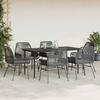 VidaXL Ensemble à manger de jardin coussins 7pcs noir poly rotin verre, ensemble de salle à manger d'extérieur, meuble de 3334468