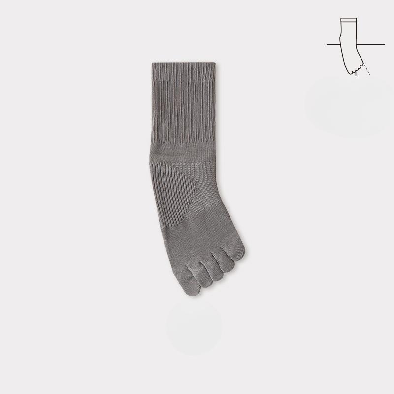 Black Five-fingered Socks for Men, Cotton Socks for Autumn and Winter, Anti-odor, Boneless, Antibacterial, Toe-separating Socks for Spring and Autumn