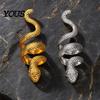 Wrapped Snake Design Ring Exaggerated Print Finger Band, Adjustable Open Ring, Flexible Size Three-Dimensional Winding Animal for Jewelry Gift