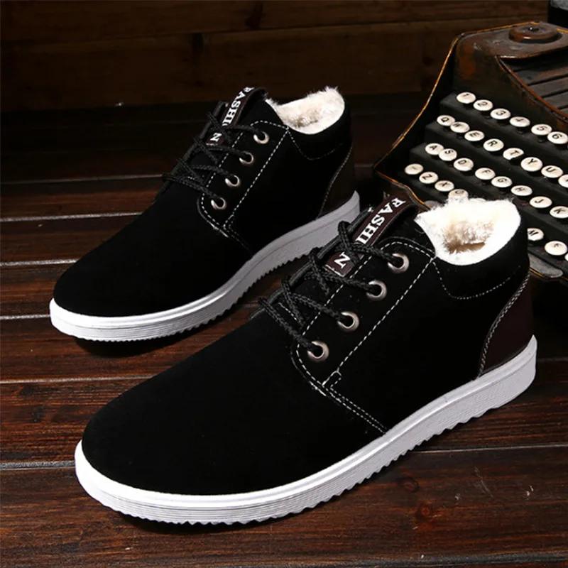 Light Warm Cotton Shoes for Men Winter Shoe Suede Men Sneakers  New Thicken Plush Comfort Lace-up Footwear Zapatos De Hombre