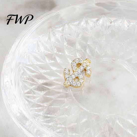 Compact Ear Studs 1 Pair Rhinestone Money Stud Earrings for Women, Glittering Shiny Street Style Jewelry Sign Earrings, Gift Teens Girls, Ladies