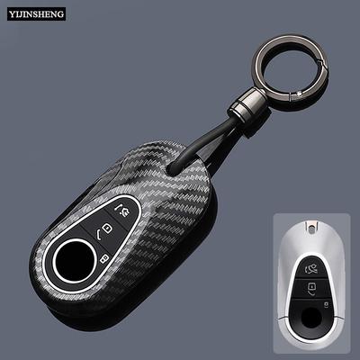 Carbon Style ABS Car Key Case Cover Fob Keychain for Mercedes Benz 2022 C S Class W206 W223 S350 C260 C300 S400 S450 S500
