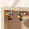 Acrylic Colorful Hummingbird Earrings Retro Style 2D Bird Shape Earrings  Jewelry Accessory
