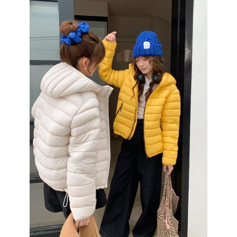 Down padded clothes women's winter new hooded small padded jacket loose casual warm padded jacket