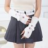 College Wind Pile Exposed Finger Sleeves Autumn and Winter Knitted Woolen Warm and Cold Proof Gloves