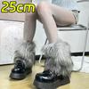 Korean Vintage Faux Fur Leg Warmers Winter Warm Furry Boots Cover Women Long Boot Socks Lolita Jk Punk Hiphop Cosplay Decoration
