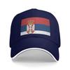 Cappellino da Baseball con Sole Bandiera della Serbia Estate yk Cappellino Trucker Retrò per Adulti Unisex Sport all'Aperto Cappellini da Baseball