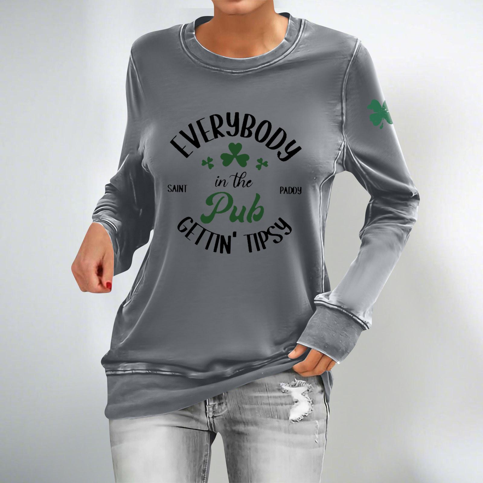 

Женские повседневные модные толстовки с длинным рукавом и круглым вырезом с принтом, пуловер, топ M