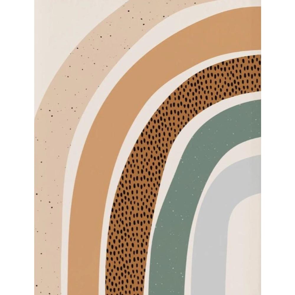 Mid Century Modern Boho Chic Poster Vintage Abstract Beige Line Art Print Canvas Painting Wall Art Trendy Living Room Home De