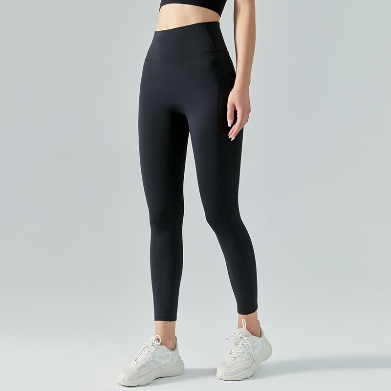 

Осенне-зимние брюки для йоги на флисе, утолщенные флисовые фитнес-брюки, облегающие спортивные штаны с Т-образной линией женские XL чёрный