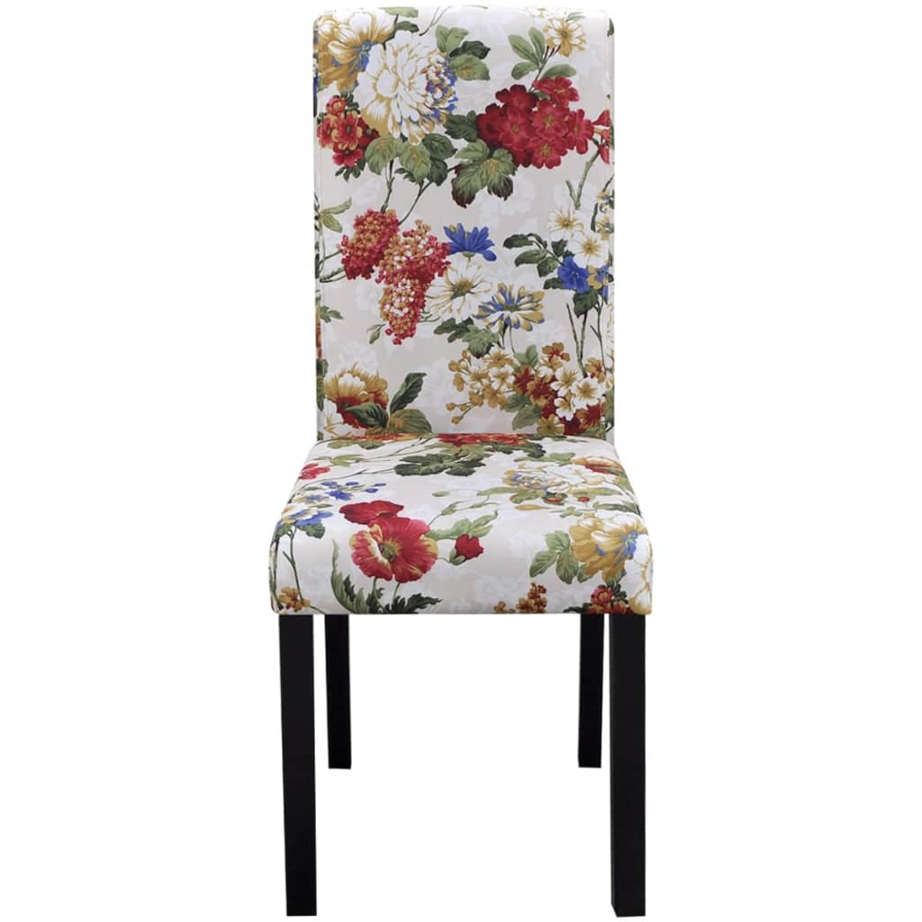 Vidaxl Dining Chairs, 4 Pcs, Multicolour, Fabric