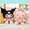 Adorable Kuromi And My Melody Plush Doll Ultra-cute Strawberry Dress Soft Pillow