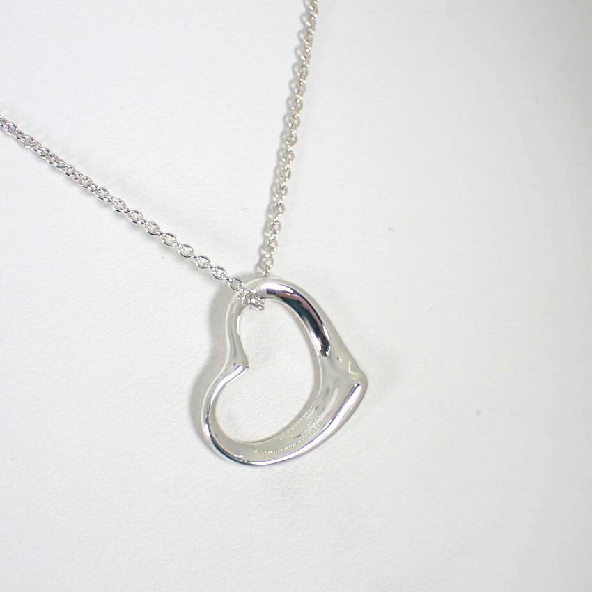 [Pre-owned] TIFFANY 925 Open Heart Pendant/Necklace/j69-7