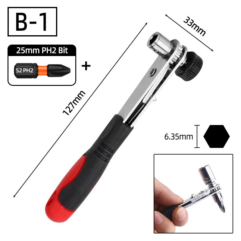 

1/4 Шестигранная трещотка Отвертка Мини Прямоугольная Трещотка Гаечный ключ Гаечный ключ Шлицевая Крестовая Набор бит для отвертки Торцевая головка Ремонт Ручные инструменты