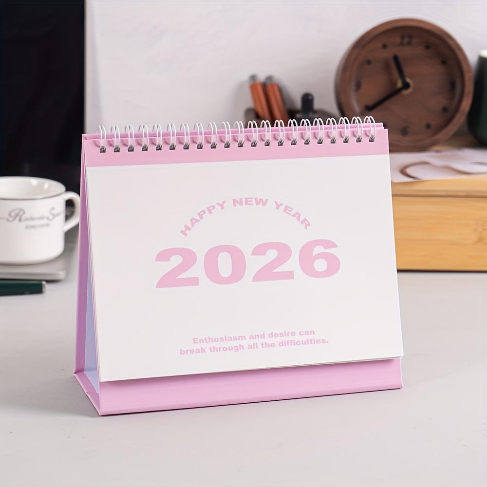 

1pc 2026 Planner with 4 Layouts, Monthly Weekly Daily & To-Do Pages, All-in-One Desk Calendar for Student & Office Organization рожевий
