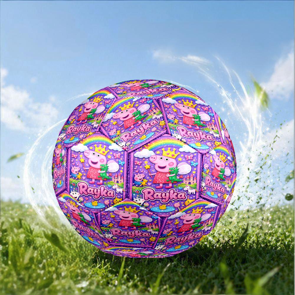 Princess Peppa Size 5 Soccer Ball,Indoor/Outdoor Suitable for Training Matches Tournaments Practice Games Perfect Gift for Fan