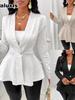 Women's Autumn Overcoat Thick Fleece Fit Formal Blazer Jacket