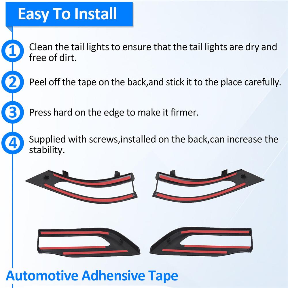 Gloss Black Tail Light Lamp Cover Trim Bezels For Jeep Grand Cherokee 2014-2021