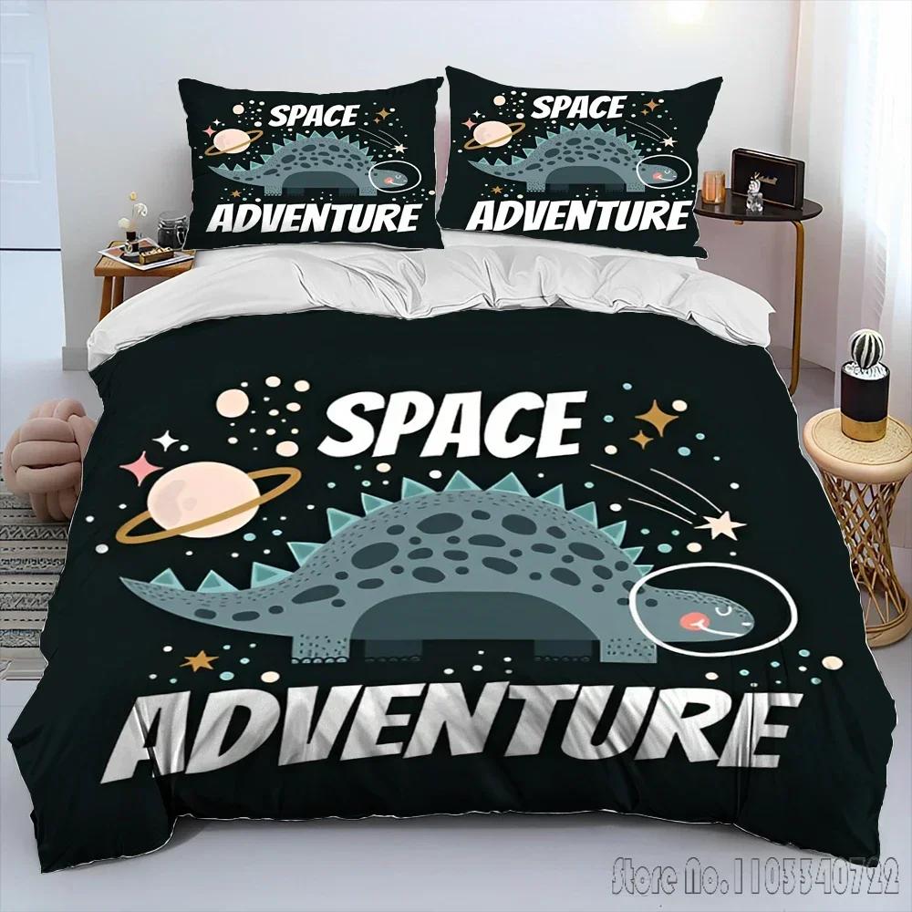 Cartoon Dinosaur Space Cute Dino Children Duvet Cover Set HD Comforter Cover for Kids Bedding Sets Bedclothes Bedroom Decor