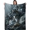 Wolf Pack Digital Printing Throw Blanket - Cool Wildlife Pattern Soft Lightweight Accent for Friends Gift Sofa Bed Travel Office