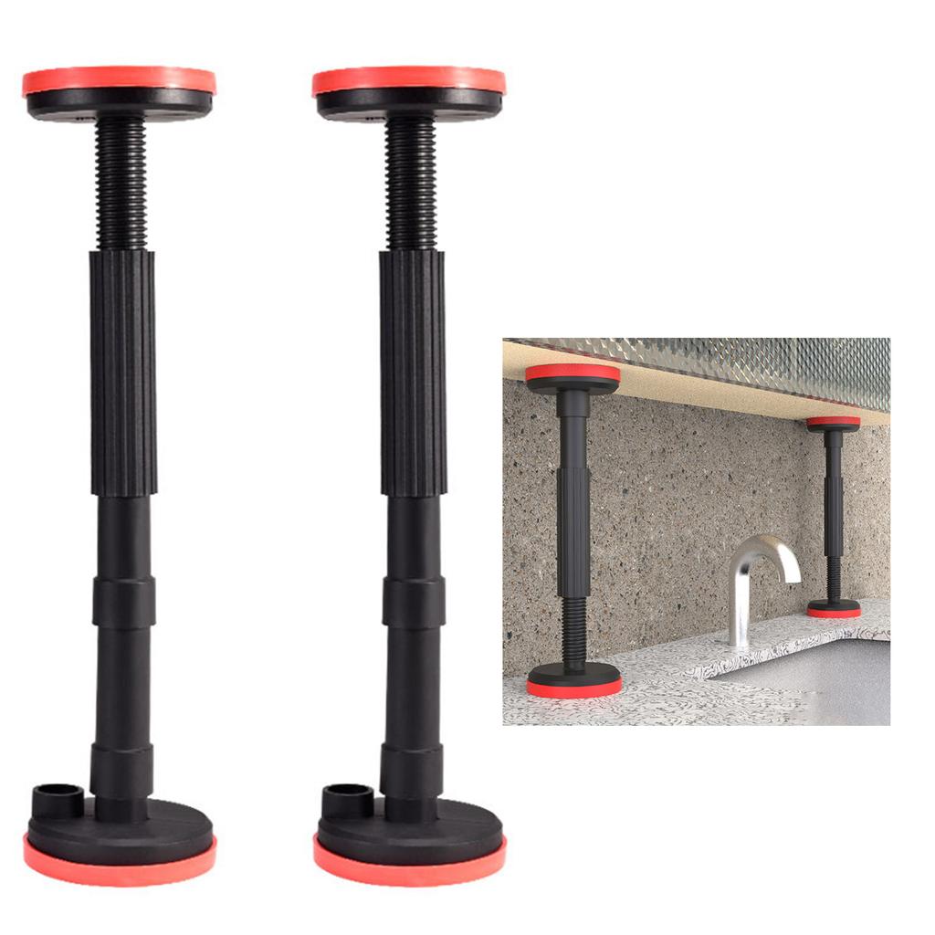 2Pcs Telescopic Support Rod Nylon Cabinet Adjustable Support Poles Capacity High Hardness Sink Support Bracket 18-45cm