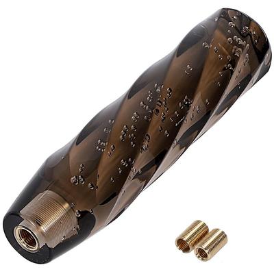 FUPUTWO Manopla de Câmbio de Cristal Universal Octogonal Bolha Torção Glitter Transparente Personalizado (7,9 polegadas (20 cm), Preto)