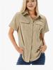 Quick-Dry Stretch Short-Sleeve Outdoor Shirt with Multi-Pocket, Breathable UV Protection