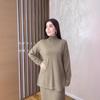 2025 Autumn Women's High Neck Long Sleeve Knit Sweater Dress