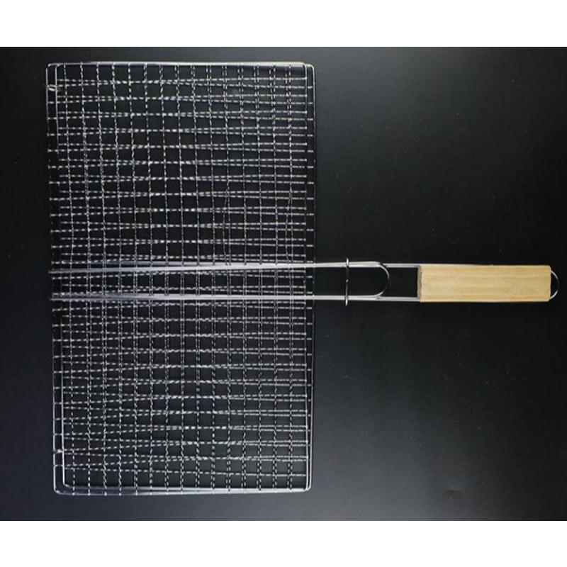 Stainless steel grill mesh clip Grill Fish Grill Burger rack with handle Grill clip Grill BBQ outdoor tool accessories