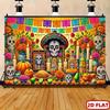 2D plane, 1 piece - Candy Skeleton Festival Zombie Festival Background Cloth - Vibrant floral and candle decorationszyc