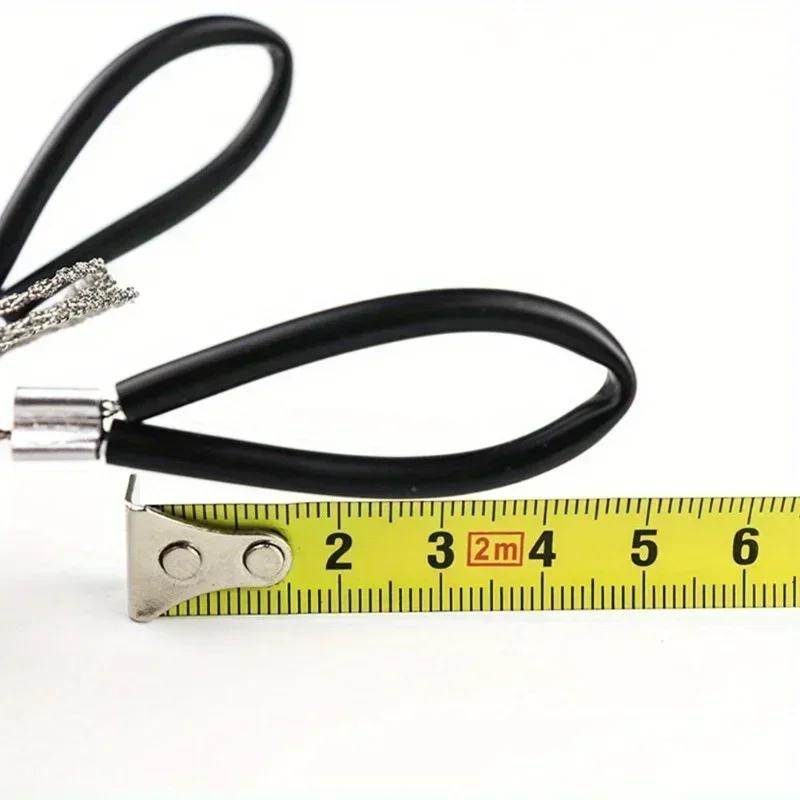 1Pc Leather Cover Stainless Steel Wire Saw Wilderness Survival Outdoor Camping Hike Mini Hand Pulled Rope Saw Survival Equipment