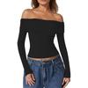 Women's Fashion Sexy One Shoulder Desire Long Sleeve Milk Silk Bottoming Shirt