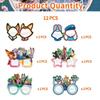 12 pièces Décoration de Fête Disney Zootopia 2 Dessin Animé Prenez des Photos Lunettes en Papier Masques Accessoires Cosplay Fournitures de Fête Joyeux Anniversaire