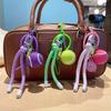Smile Tennis Keychain For Backpack Decoration And Female Gift With Practical Nylon Rope Bags Pendant Bag Accesories