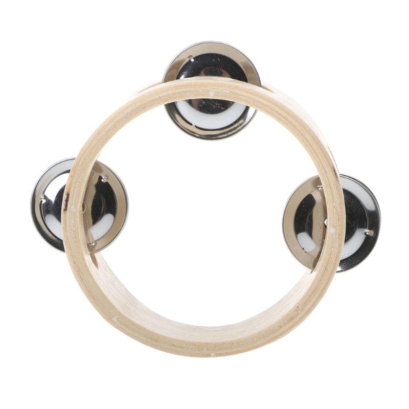 Cheap Wood Tambourine Single Row Tambourines Bells Hand Held Musical Toy kid Joom