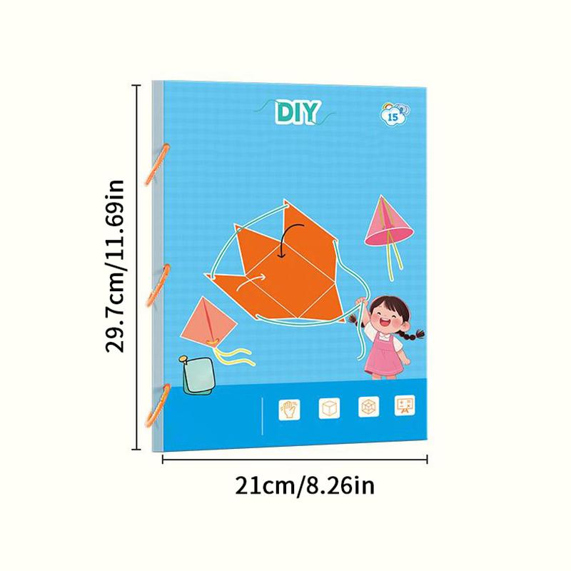 Pull String 3D Geometry Learning Book,3D Geometry Learning Book With Braided Rope Design Teach Volume & Surface Area Formulas