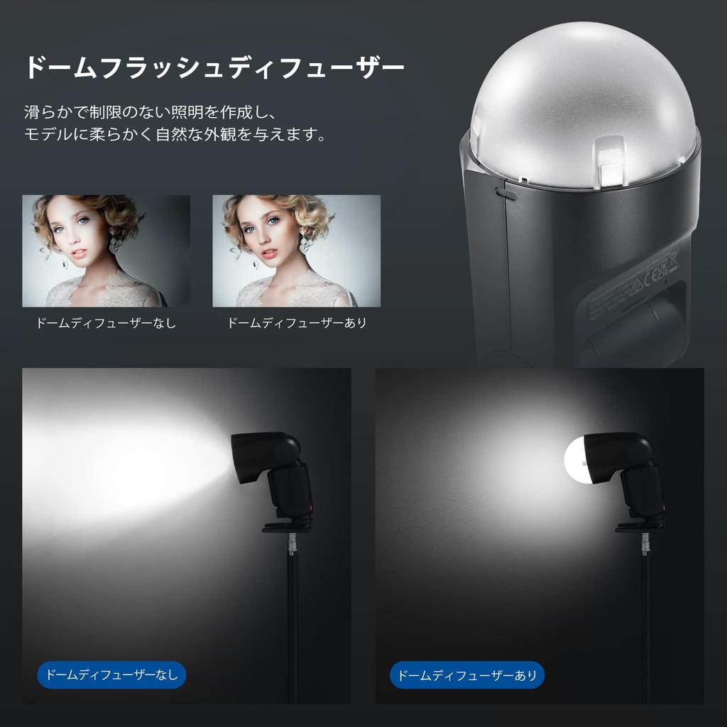 NEEWER Magnetic Dome Diffuser for Z1 Round Head Speedlite Magnetic Adsorption Flash Doomlight Modifier for Speedlite M12 Flash, Z1-S, Z1-N, Z1-C